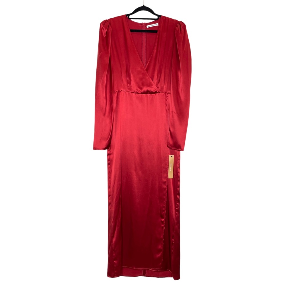 Reformation NWT Red Silk Long Sleeve Maxi Dress - 6